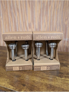 NIB allen + roth Brushed Nickel Curtain Holdbacks (2 Boxed Sets)